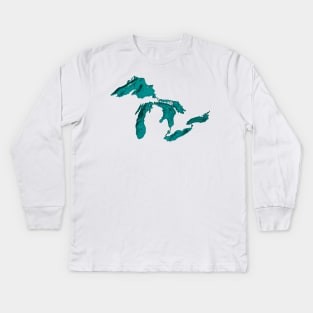 Great Lakes Depth Kids Long Sleeve T-Shirt